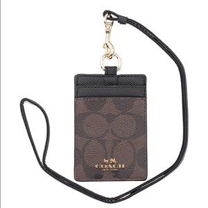 Coach Brown Lanyard ID Holder